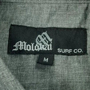 Molokai Surf Co. Medium Charcoal Gray Button Down Pocket Logo Tag Short Sleeve